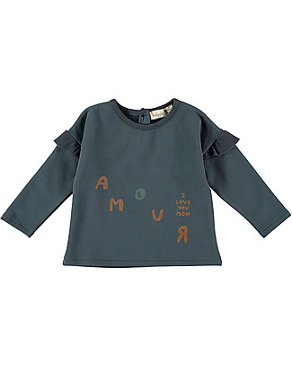 BabyClic Sweatshirt with Frills - Amour - Elasticated Organic Cotton Sweatshirts