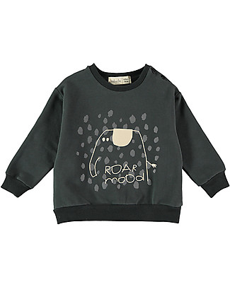 BabyClic Sweatshirt with Ribbed Edges - Roar - Elasticated Organic Cotton Sweatshirts