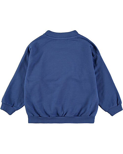 BabyClic Sweatshirt With Shoulder Buttons - Blue - 3 Birds Klein Sweatshirts