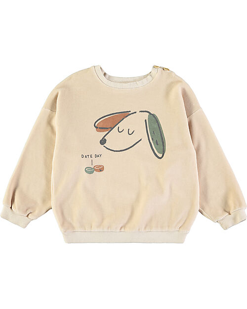 BabyClic Sweatshirt With Shoulder Buttons - Cream - Date Sweatshirts