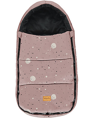 BabyClic Winter Oslo Sleeping Bag for Pram - Sky Rosa - Black/Pink Footmuffs