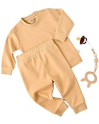 Babycosy Pants and Long Sleeve T-Shirt Set - Cinnamon - 100% Organic Cotton GOTS Sets And Co-Ords