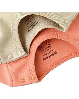 Babycosy Set 2 Long Sleeves Bodysuits - Mustard Salmon - 100% GOTS Organic Cotton Long Sleeves Bodies