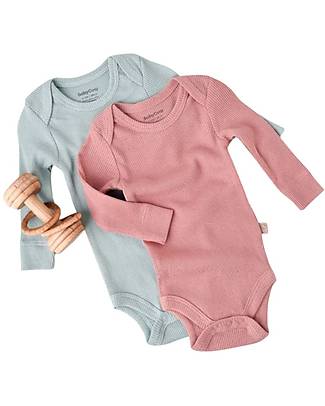 Babycosy Set 2 Long Sleeves Bodysuits - Pink Blush - 100% GOTS Organic Cotton Long Sleeves Bodies
