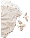 Babycosy Set 2 Short-sleeve Bodysuit Interlok - Ecru and Stone - 100% GOTS Organic Cotton Short Sleeves Bodies