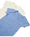 Babycosy Set 2 Short Sleeves Romper Modal - Ecru and Lavander - Organic Cotton GOTS Short Rompers