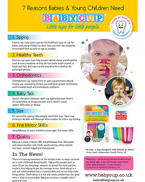 Babycup Babycup First Cup 0-36 months Set of 4 pieces Blue - Approved by Dentists and Health Professionals Cups