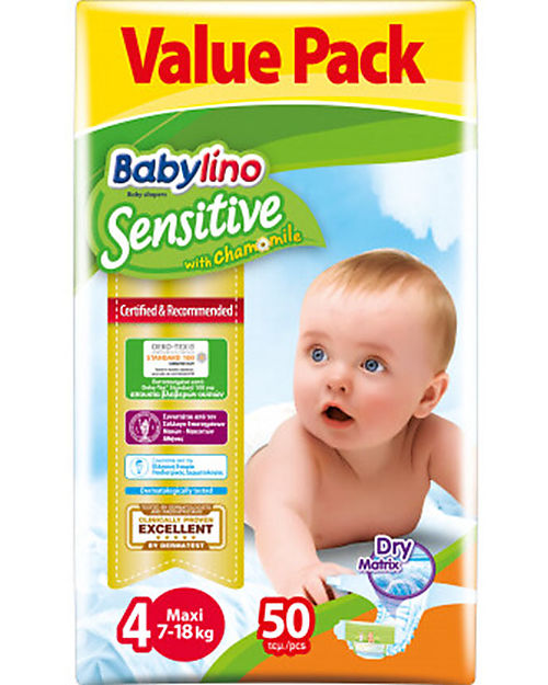 Babylino Diapers Babylino Sensitive Value Pack - Oeko-Tex Standard 100 Certified - Super Absorbent and Ultra Thin! Eco Nappies