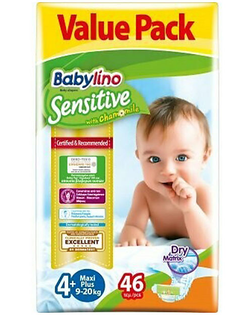 Babylino Diapers Babylino Sensitive Value Pack - Oeko-Tex Standard 100 Certified - Super Absorbent and Ultra Thin! Eco Nappies