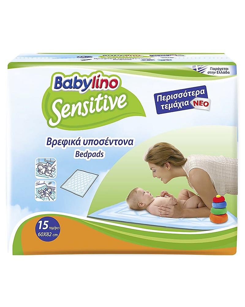 Babylino Sensitive Babybedpads 82x60 15 Pcs - Maximum Absorbency - Oeko-Tex  Standard 100 Certified! unisex (bambini)