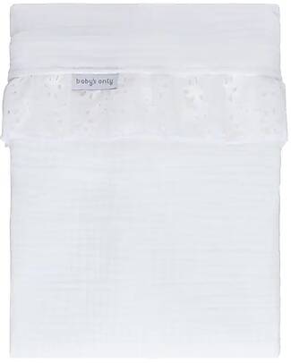 Baby's Only Calm Crib Sheet with Ruffle - White - 80×100 cm - 100% Cotton Cradle Bed Linen