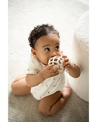 Baby's Only Set of 2 Toy Balls - Green and Linen - Silicone Newborn Toys_