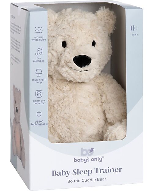Baby's Only Teddy Bear Plush Bo with White Noise, Lullabies, and Night Light - Sand - with Cry Detection - +0 months Soft Toys