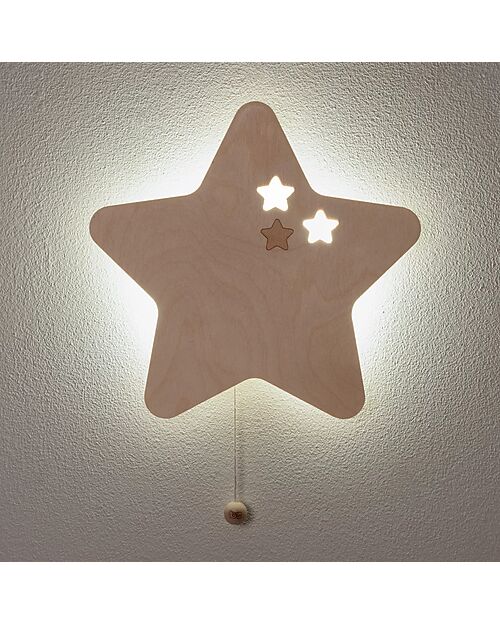 Baby's Only Wooden Wall Lamp - Star Wonder - Brown Wall Lamps