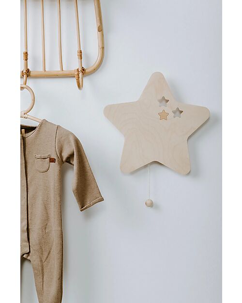 Baby's Only Wooden Wall Lamp - Star Wonder - Brown Wall Lamps