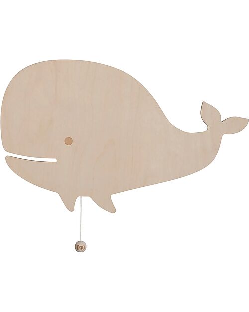 Baby's Only Wooden Wall Lamp - Whale Wonder - Brown Wall Lamps
