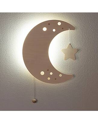 Baby's Only Wooden Wall Lamp - Wonder Moon - Brown - 30×25 cm Wall Lamps
