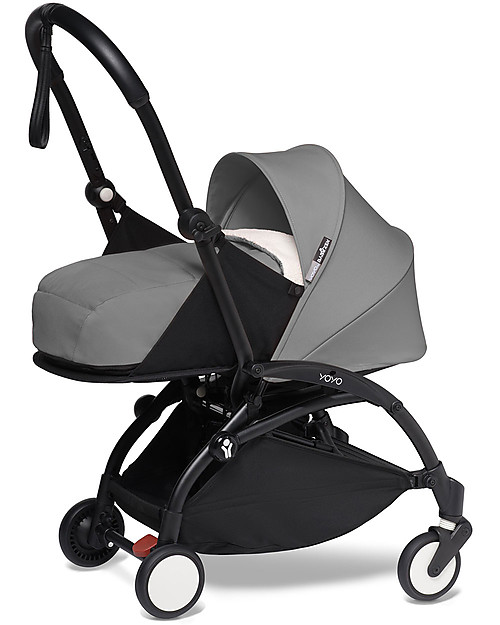 Babyzen Duo YOYO² Stroller - Black Frame, Grey Textile 0+ and 6+ Trio and Duo Strollers