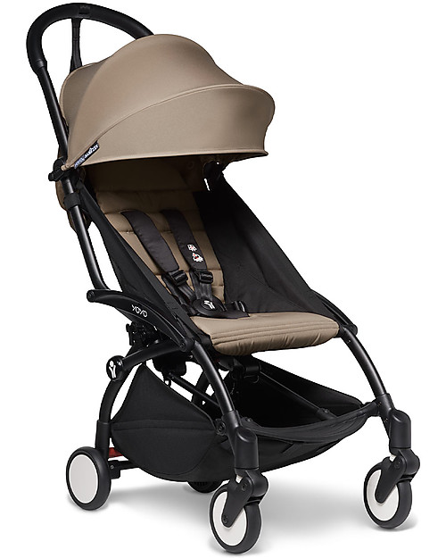 Babyzen Duo YOYO² Stroller - Black Frame, Taupe Textile 0+ and 6+ Trio and Duo Strollers
