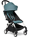 Babyzen Duo YOYO² Stroller - White Frame, Acqua Textile 0+ and 6+ Trio and Duo Strollers