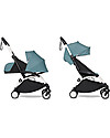 Babyzen Duo YOYO² Stroller - White Frame, Acqua Textile 0+ and 6+ Trio and Duo Strollers