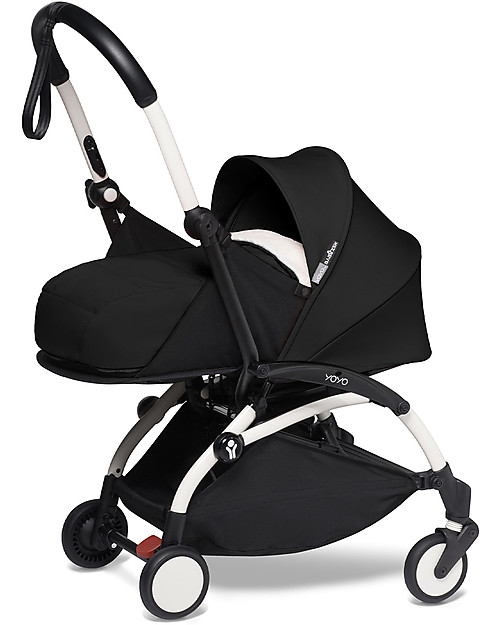 Babyzen Duo YOYO² Stroller - White Frame, Black Textile 0+ and 6+ Trio and Duo Strollers