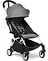 Babyzen Duo YOYO² Stroller - White Frame, Grey Textile 0+ and 6+ Trio and Duo Strollers