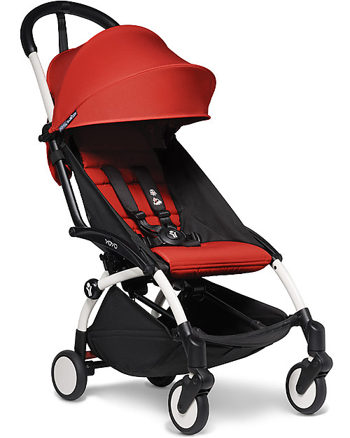 Babyzen Duo YOYO² Stroller - White Frame, Mint Red 0+ and 6+ Trio and Duo Strollers
