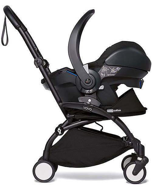 Babyzen Trio YOYO² Stroller - Black Frame + Black Textile 0+ and 6+ + Izi Go Car Seat 0+ Trio and Duo Strollers