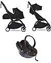 Babyzen Trio YOYO² Stroller - Black Frame + Black Textile 0+ and 6+ + Izi Go Car Seat 0+ Trio and Duo Strollers