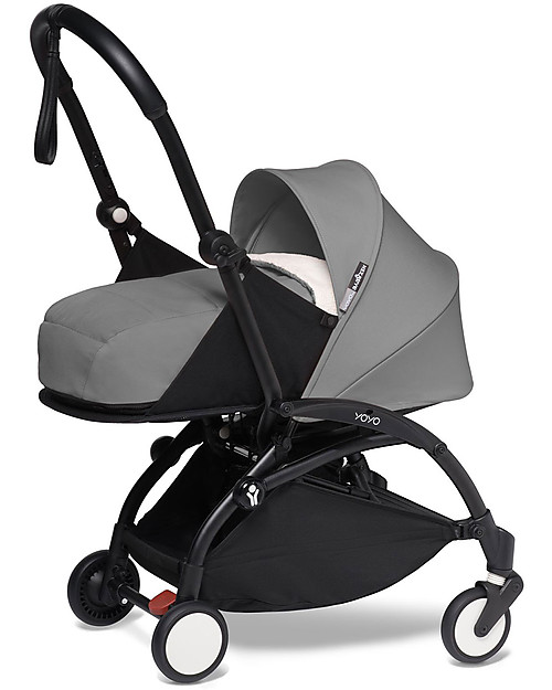 Babyzen Trio YOYO² Stroller - Black Frame + Grey Textile 0+ and 6+ + Izi Go Car Seat 0+ Lights Strollers