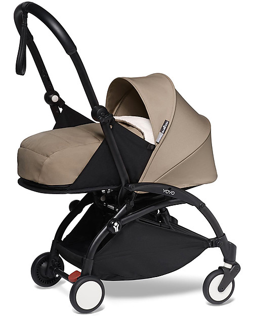 Babyzen Trio YOYO² Stroller - Black Frame + Taupe Textile 0+ and 6+ + Izi Go Car Seat 0+ Trio and Duo Strollers