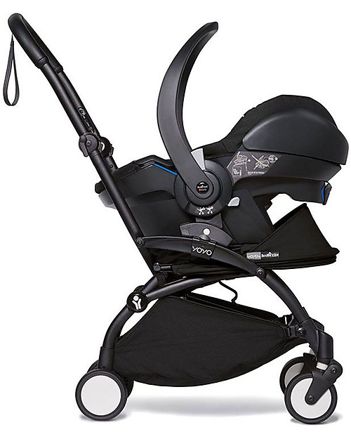 Babyzen Trio YOYO² Stroller - Black Frame + Taupe Textile 0+ and 6+ + Izi Go Car Seat 0+ Trio and Duo Strollers
