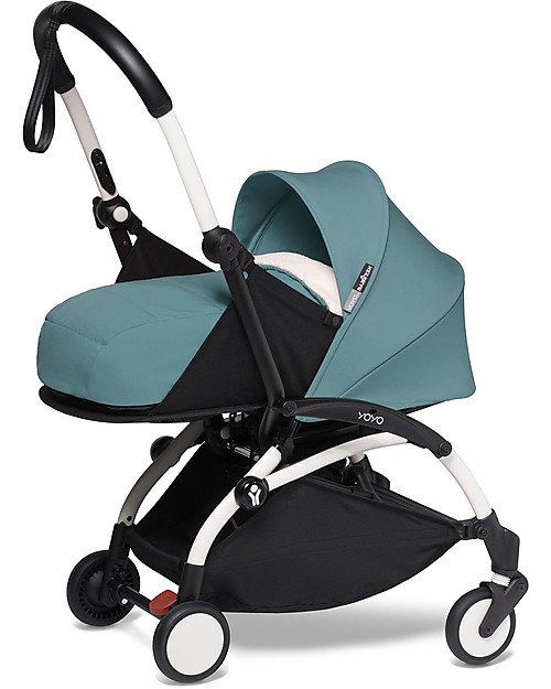 Babyzen Trio YOYO² Stroller - White Frame + Acqua Textile 0+ and 6+ + Izi Go Car Seat 0+ Trio and Duo Strollers