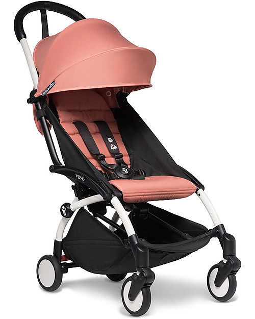 Babyzen Trio YOYO² Stroller - White Frame + Ginger Textile 0+ and 6+ + Izi Go Car Seat 0+ Trio and Duo Strollers