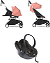 Babyzen Trio YOYO² Stroller - White Frame + Ginger Textile 0+ and 6+ + Izi Go Car Seat 0+ Trio and Duo Strollers
