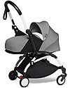Babyzen Trio YOYO² Stroller - White Frame + Grey Textile 0+ and 6+ + Izi Go Car Seat 0+ Trio and Duo Strollers