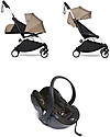 Babyzen Trio YOYO² Stroller - White Frame + Taupe Textile 0+ and 6+ + Izi Go Car Seat 0+ Trio and Duo Strollers