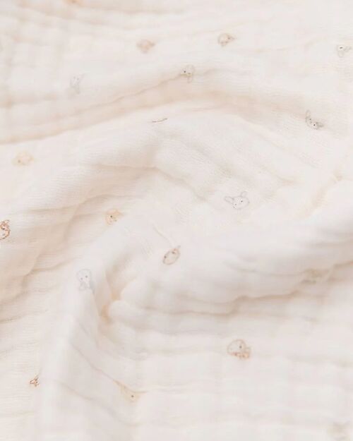 Bamboom Baby Blanket - 75x100 - Cloud - Animal Friends - Bamboo and Organic Cotton Blanket