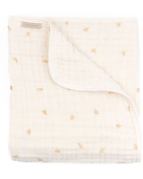Bamboom Baby Blanket - 75x100 - Cloud - Olives Natural - Bamboo and Organic Cotton Blanket