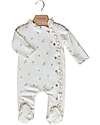 Bamboom Baby Body with Collar - White with Floral Print - with Natural Bamboo Babygrows