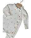 Bamboom Baby Body with Collar - White with Floral Print - with Natural Bamboo Babygrows