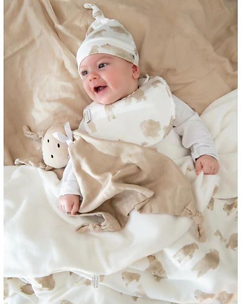 Bamboom Baby Cap - Bear - Elasticated Organic Bamboo Newborn Hats