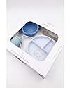 Bamboom Baby Meal Set - Plate + Bowl + Spoon + Glass - Blue - Antibacterial Silicone Meal Sets