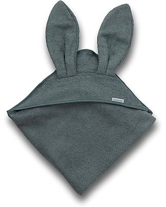 Bamboom Baby Towel with Ears XL - 100x100 cm - Blue - Bamboo Towels And Flannels