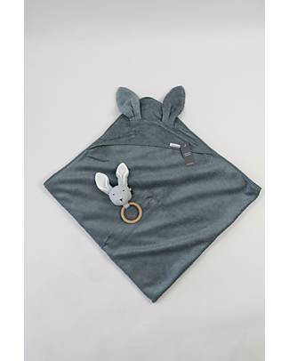 Bamboom Baby Towel with Ears XL - 100x100 cm - Blue - Bamboo Towels And Flannels