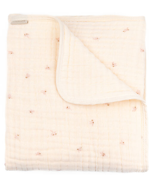 Bamboom Bed Blanked - 100x50 - Cloud - Olives Pink - Bamboo and Organic Cotton Blanket