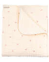 Bamboom Bed Blanked - 100x50 - Cloud - Olives Pink - Bamboo and Organic Cotton Blanket