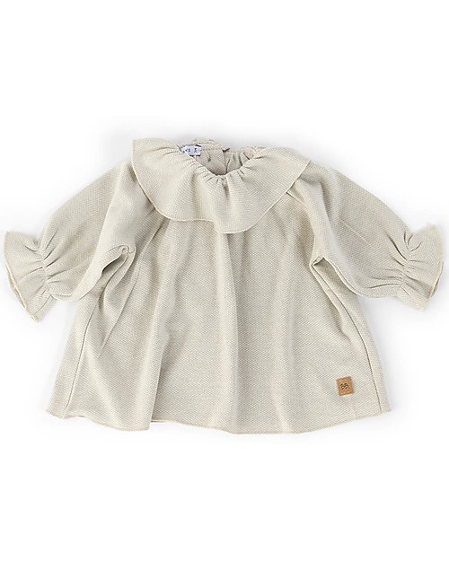 Bamboom Blouse with Frills - Light Grey - Bamboo and Cotton Bluse