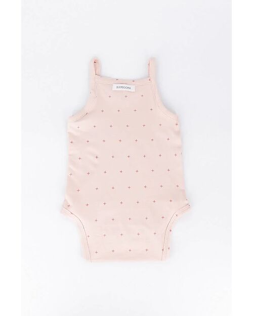 Bamboom Body with Straps - Rose - Flowers - Organic Stretch Bamboo Short Sleeves Bodies